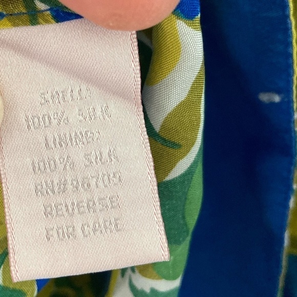 Rebecca taylor 100% silk bright pear fruit print midi dress tie front - Picture 11 of 13